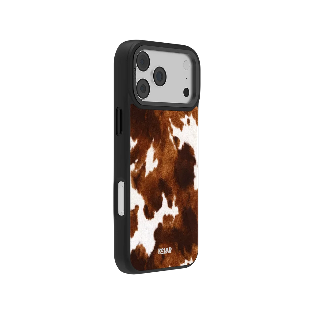 Milk & Mahogany | Brown Cow Print iPhone Case