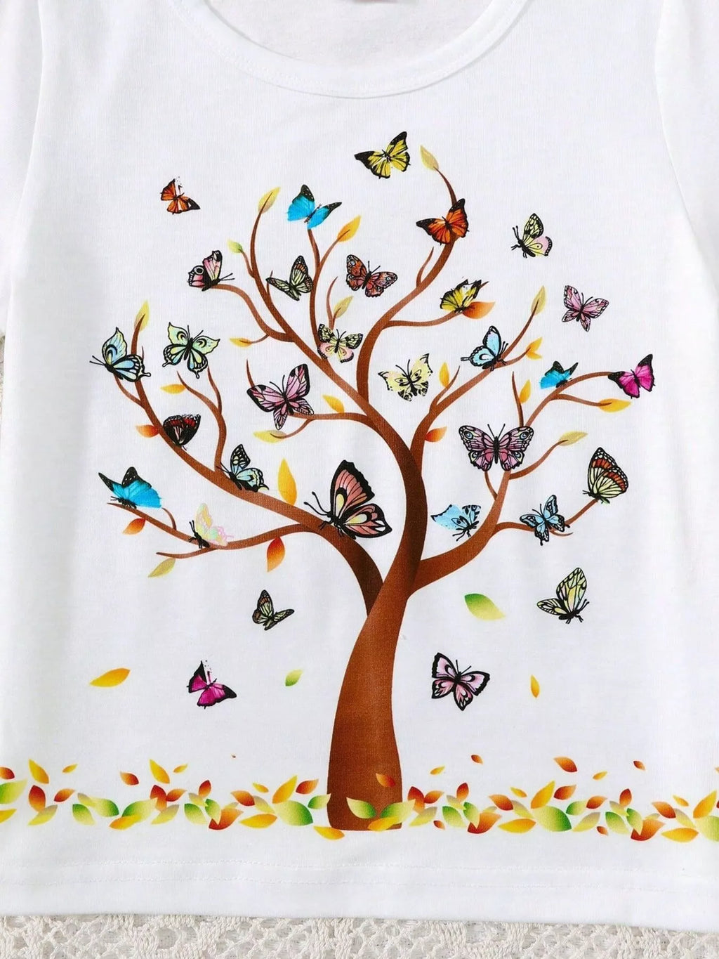 Children's Butterfly Tree Graphic Casual T-Shirt