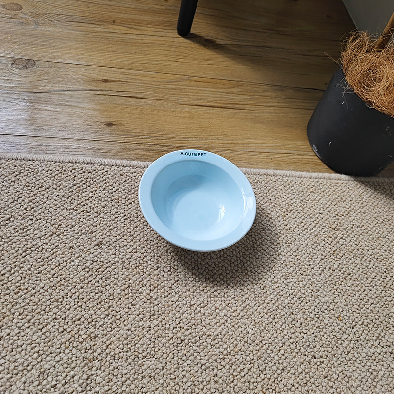 Cat Water Bowl Dog Basin Anti-tumble High Leg Cat Bowl Ceramic Cat Food Holder Double Bowl