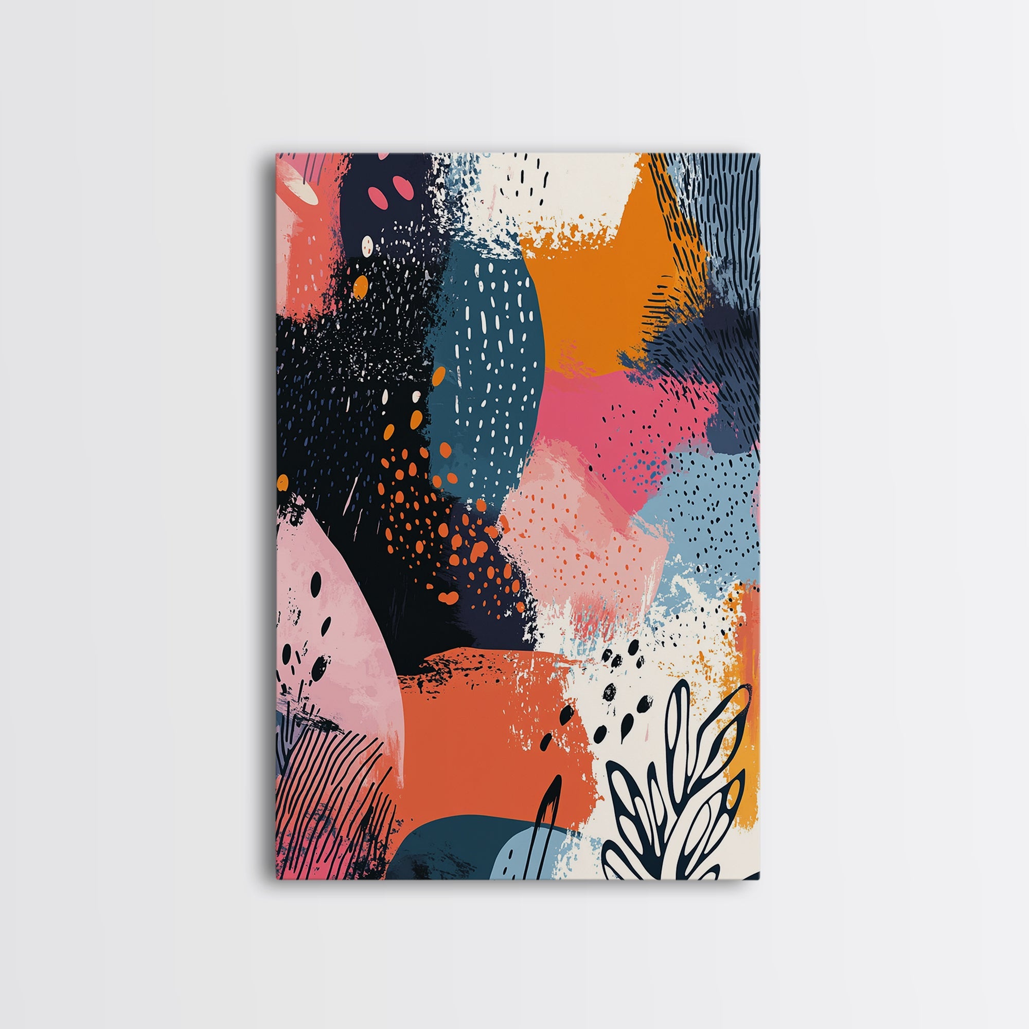 NuevArt Framed Canvas Print - Retro 90s Mall Style Wall Art - Shopping Mall Art - Colorful Home Decor For Living Room - Preppy Decor