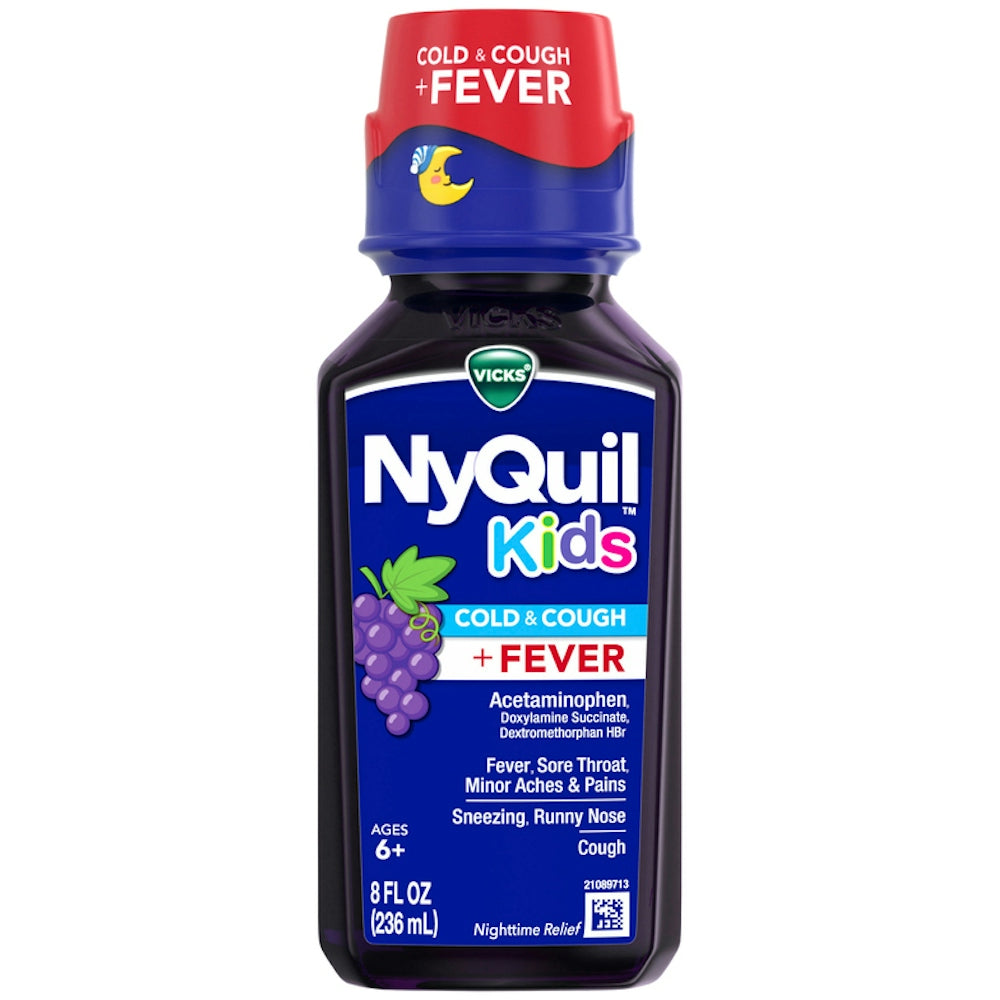 Vicks® NyQuil™ Kids Cold & Cough + Fever – Grape Flavor (8 Fl Oz)