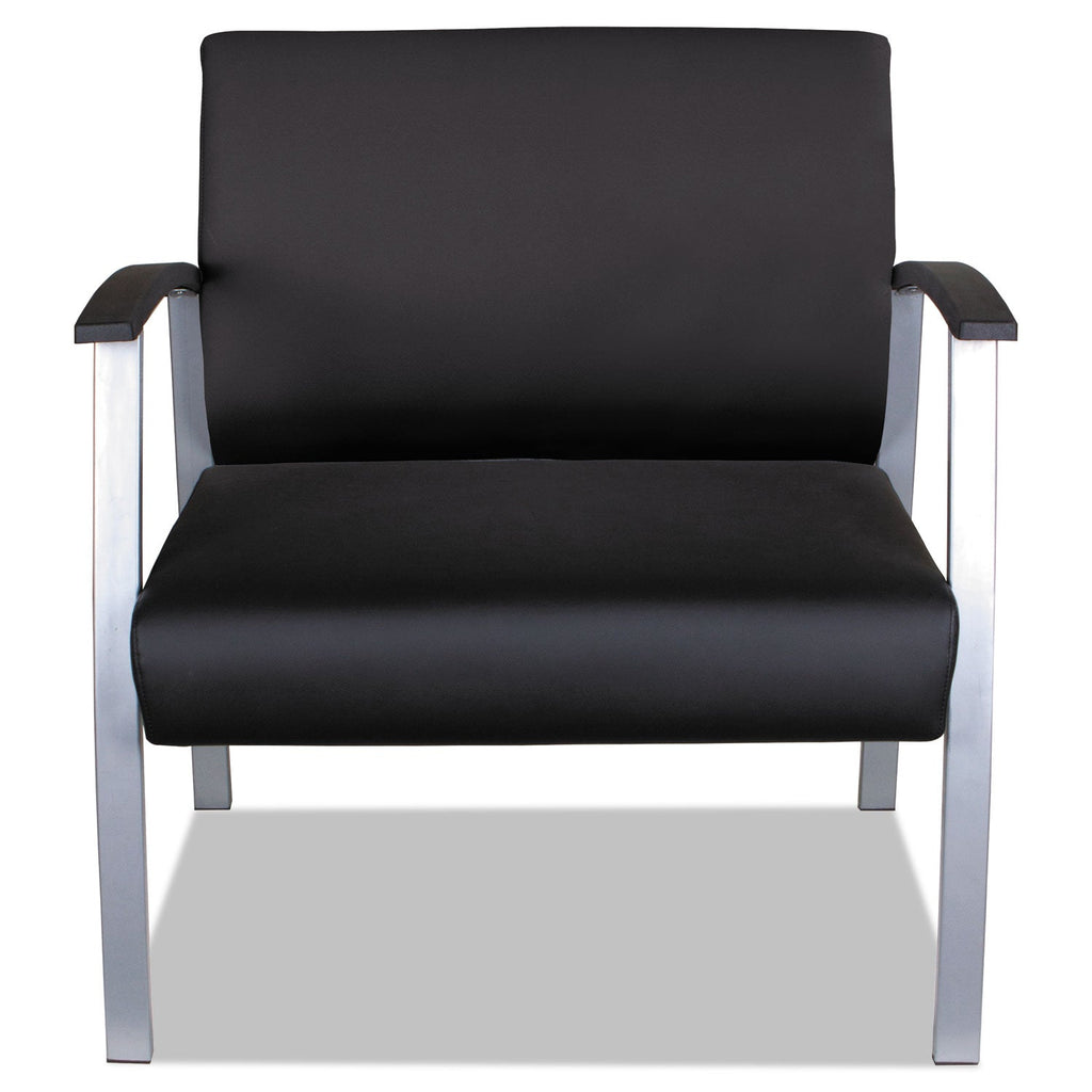 Alera metaLounge Series Bariatric Guest Chair, 30.51" x 26.96" x 33.46", Black Seat/Back, Silver Base
