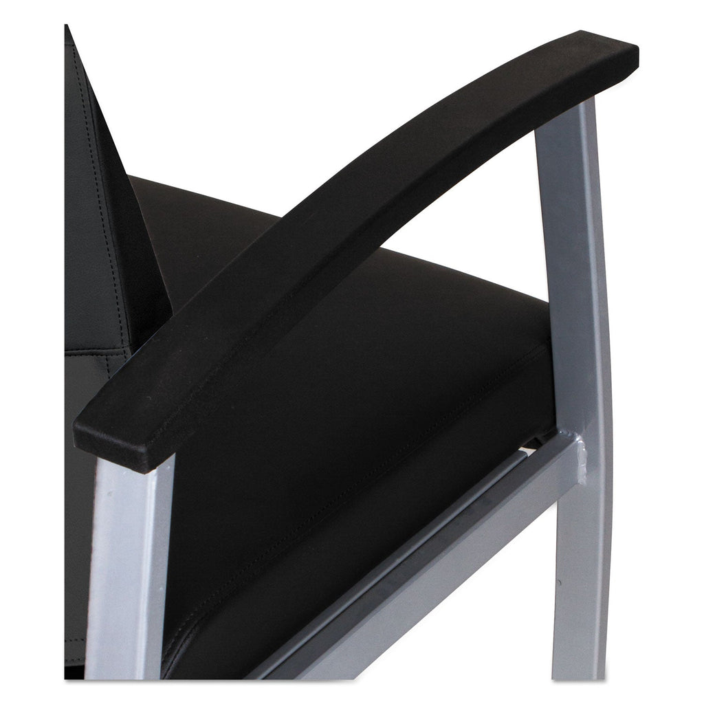 Alera metaLounge Series Bariatric Guest Chair, 30.51" x 26.96" x 33.46", Black Seat/Back, Silver Base