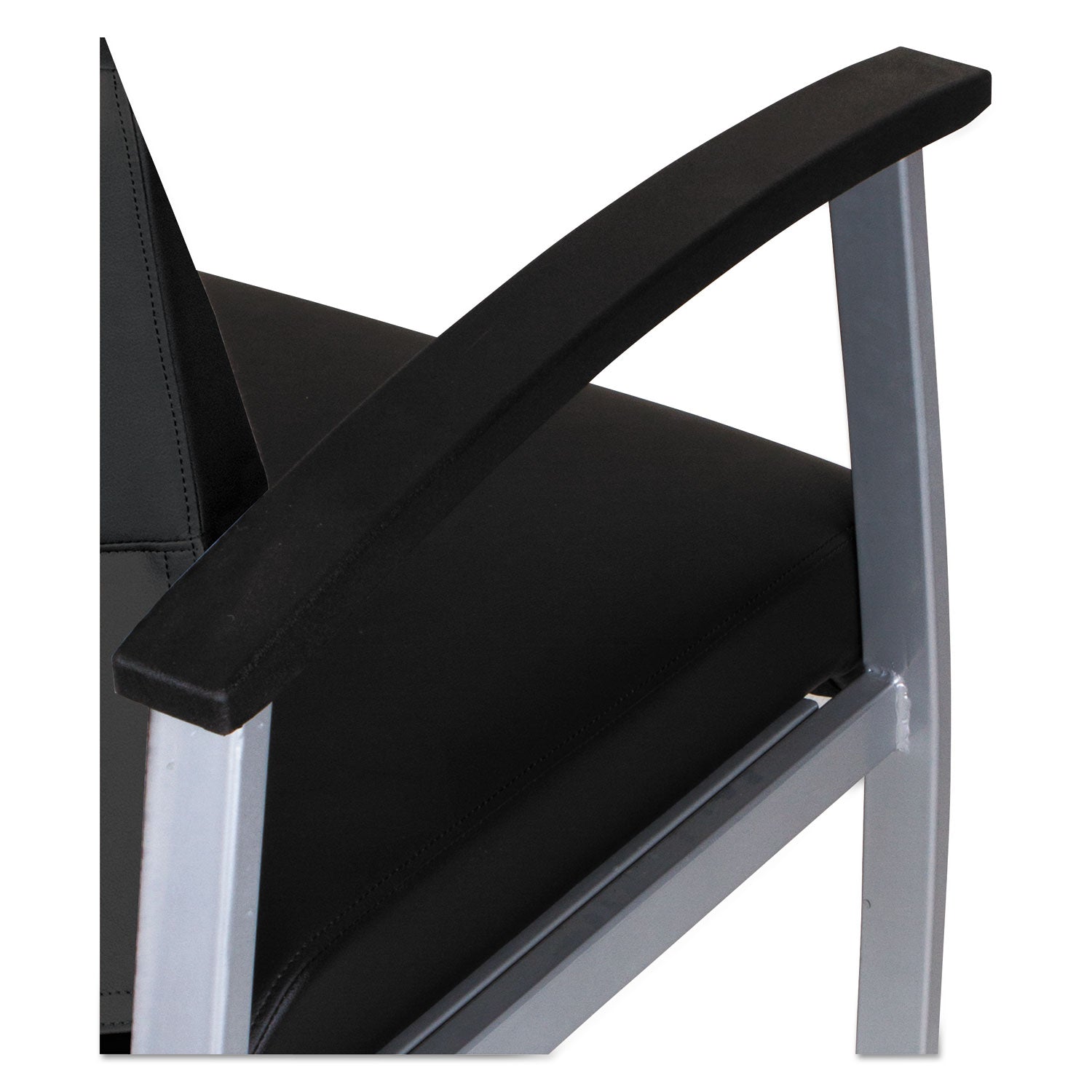 Alera metaLounge Series Bariatric Guest Chair, 30.51" x 26.96" x 33.46", Black Seat/Back, Silver Base