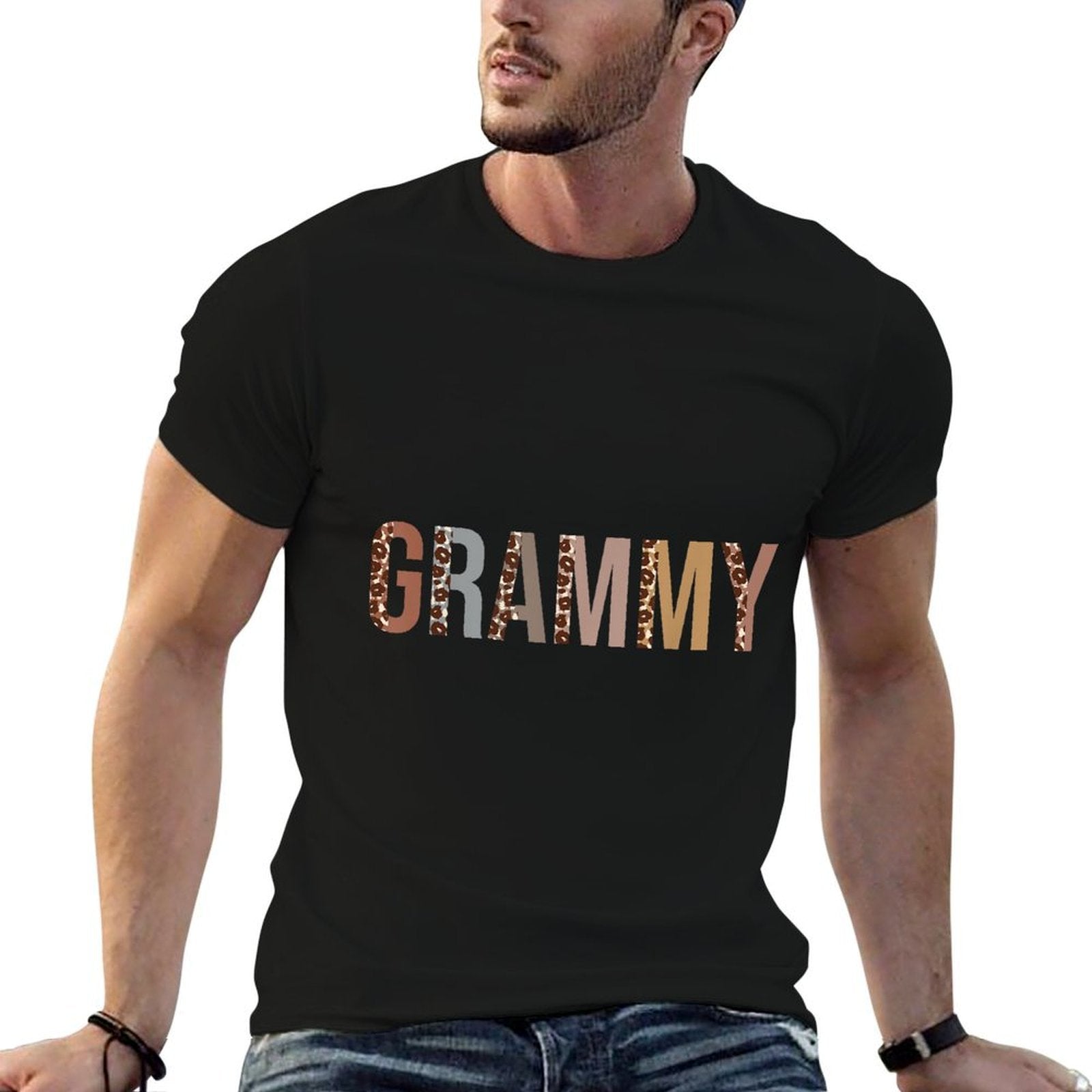Grammy Leopard Print Mom Cute Mothers Day Funny Grandma  Quick-drying T-Shirt