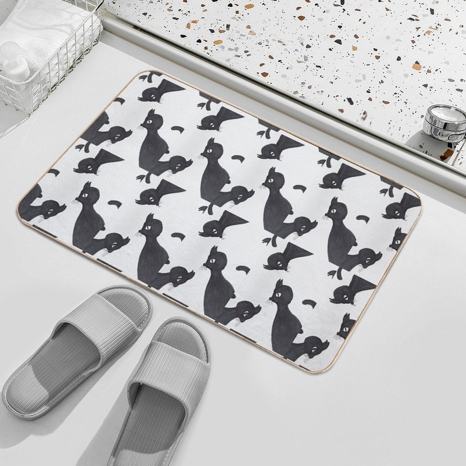 BLACK CAT・5  Slip-Resistant Bath Mat
