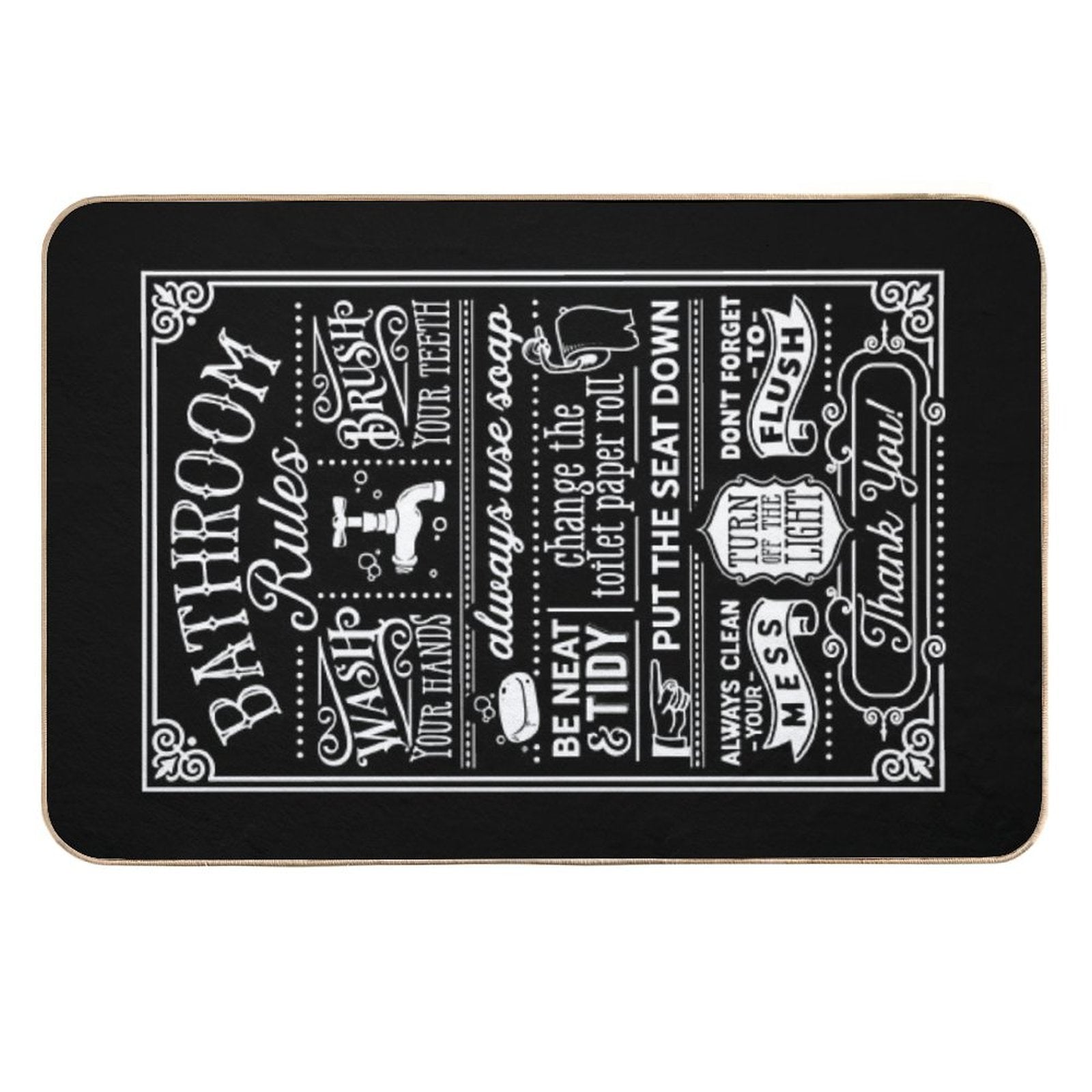 Bathroom Rules  Long-Lasting Bath Mat