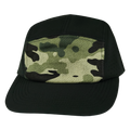 Blank - 5 Panel - Sporty - Unstructured - Black / Green Camo (Unisex) - Laser Mesh