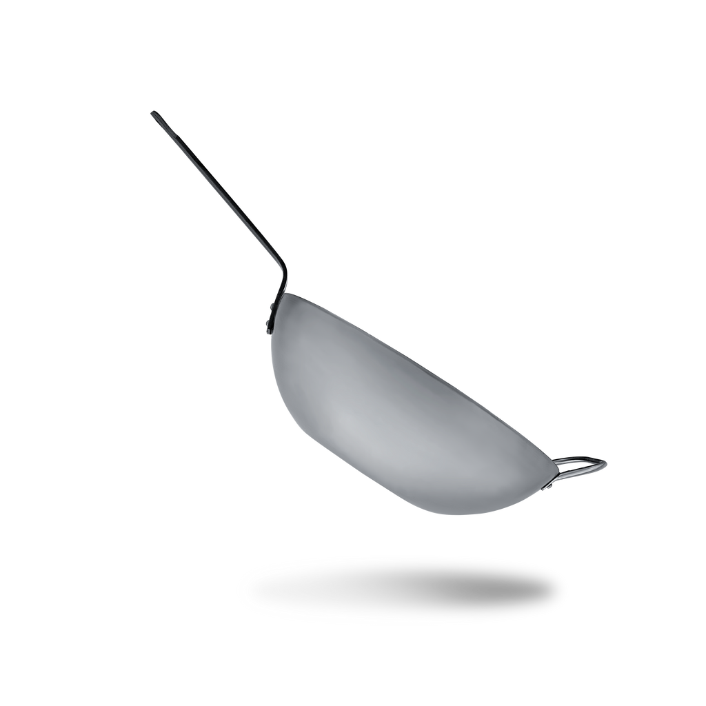 Mauviel 1830 M'STEEL Black Carbon Steel Wok With Iron Handle, 11.8-In