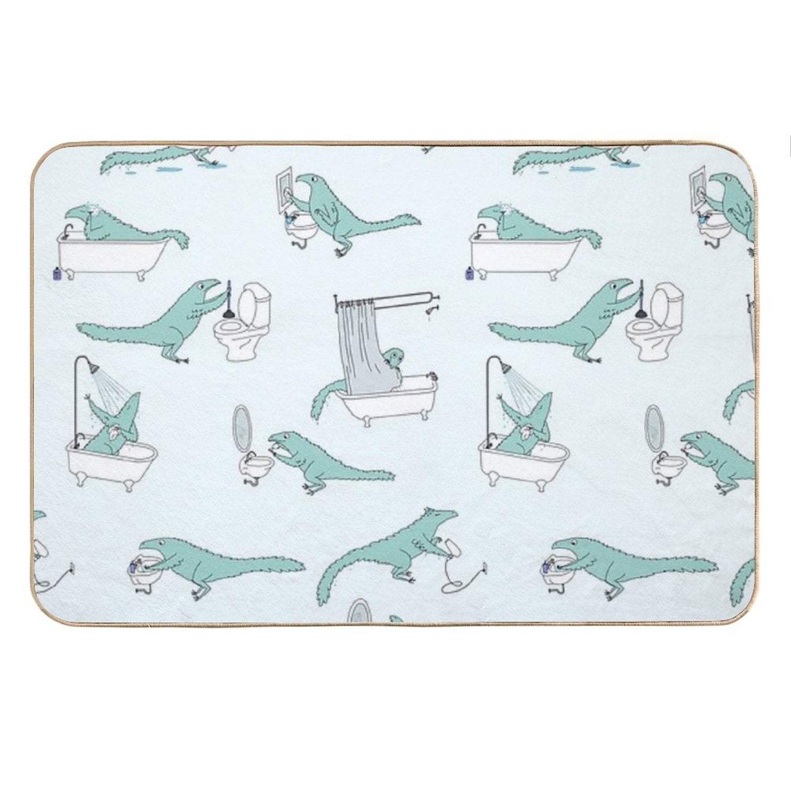 Bathroom Dinosaur Pattern Bath Mat