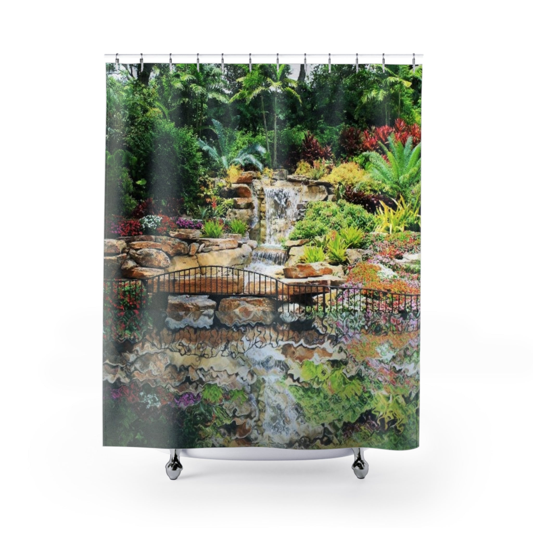 Beautiful Tropical Waterfall Shower Curtain