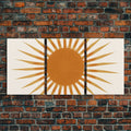 Glamorous Sunburst Wall Art, Art Deco, Framed Canvas Print, Starburst Print, Atomic Age Art, Gold Sun Art, Wall Decor, Home Decor