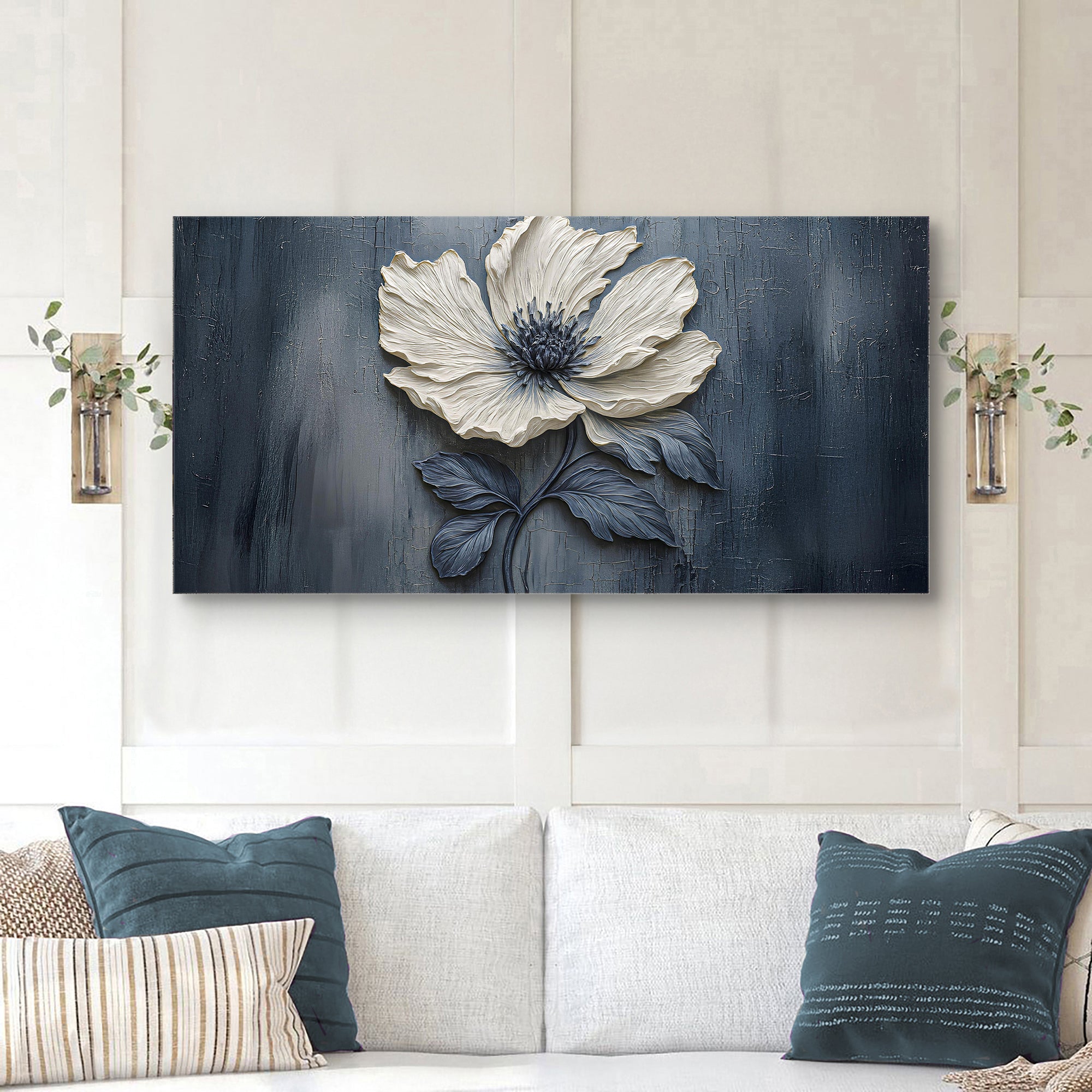 Floral Clay Relief Wall Art