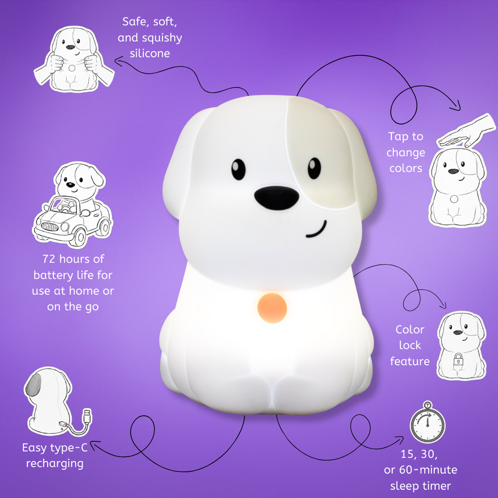 Dog Night Light for Kids - LED Puppy Lamp & Nursery Light | LumiPets®