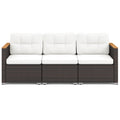 3-Seat Patio Couch Sofa with Deep Seating and Cushion-White