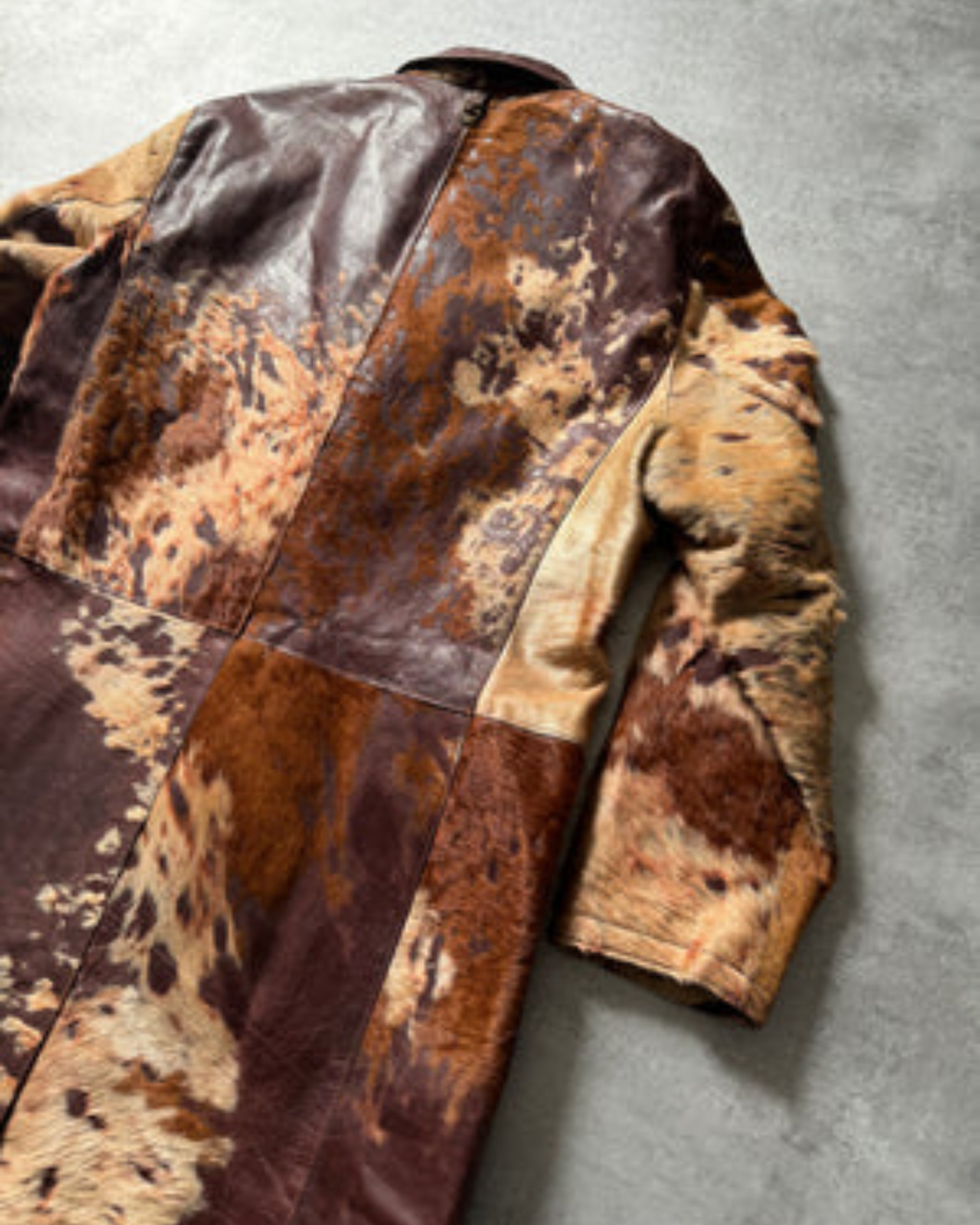 Cavalli Men’s Long Cowhide Pony Hair Coat – Genuine Hair-On Leather Trench