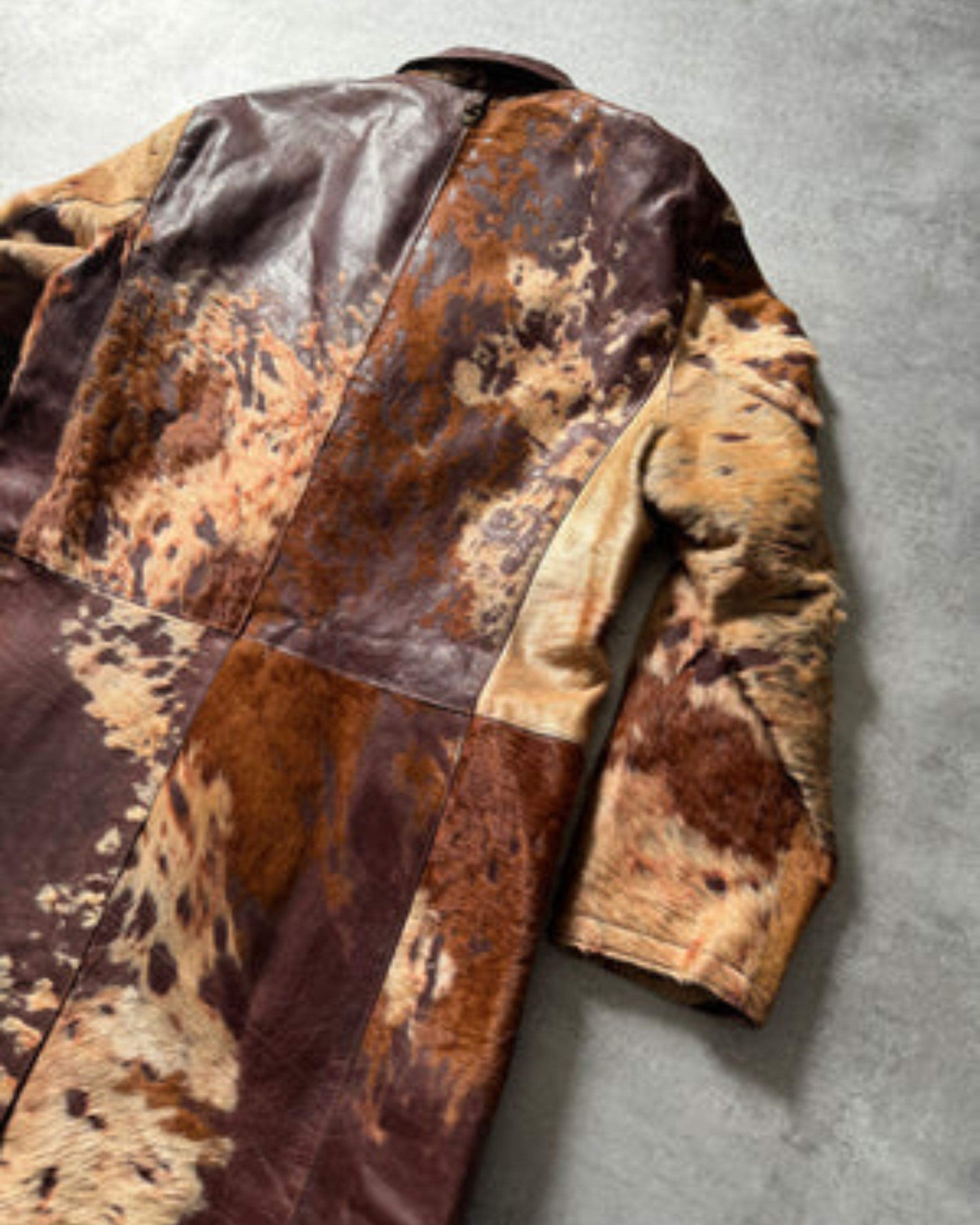 Cavalli Men’s Long Cowhide Pony Hair Coat – Genuine Hair-On Leather Trench