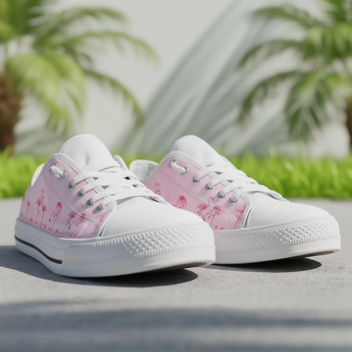 Pink Flamingo Low Top Shoes