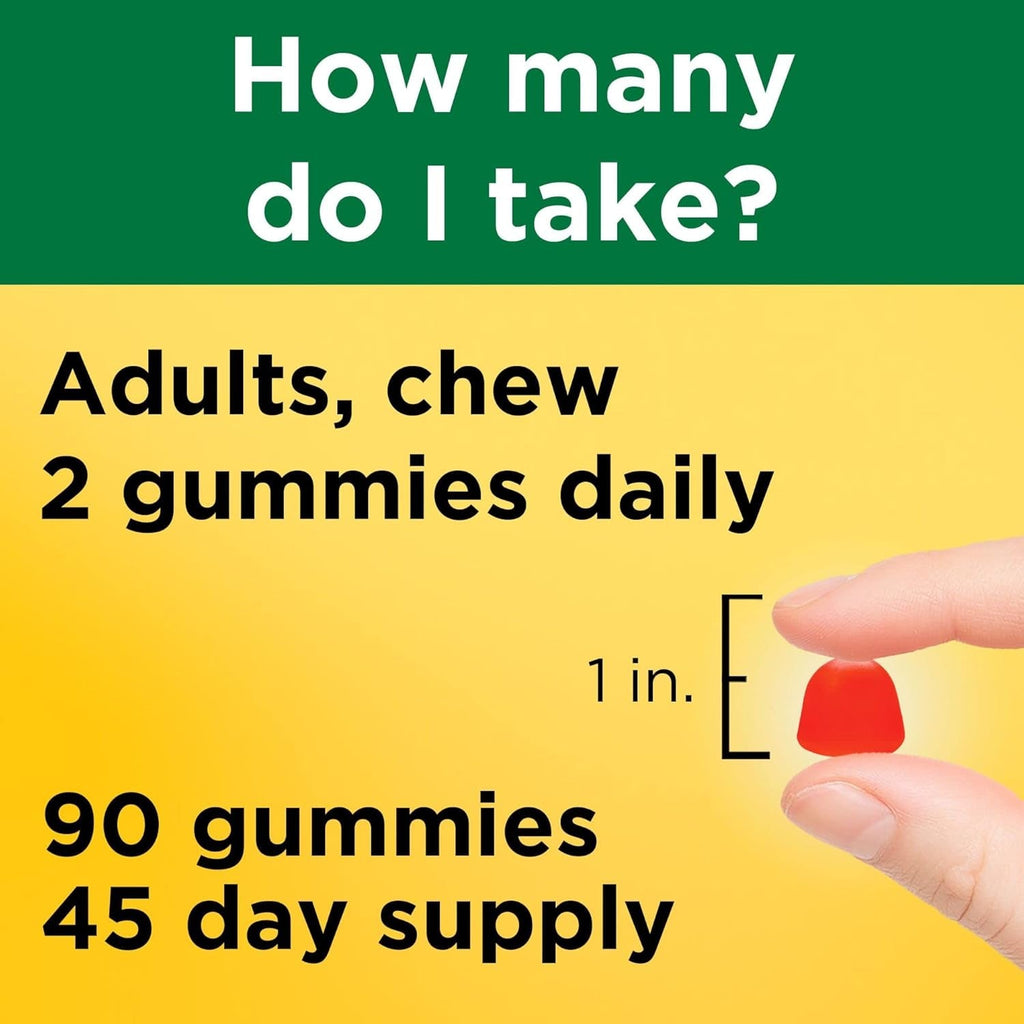 Vitamin D3 2000 IU (50 Mcg) per Serving, Dietary Supplement for Bone, Teeth, Muscle and Immune Health Support, 90 Gummies, 45 Day Supply