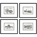 Vintage Europe 4 Piece Framed Wall Art Print Set by Teju Reval