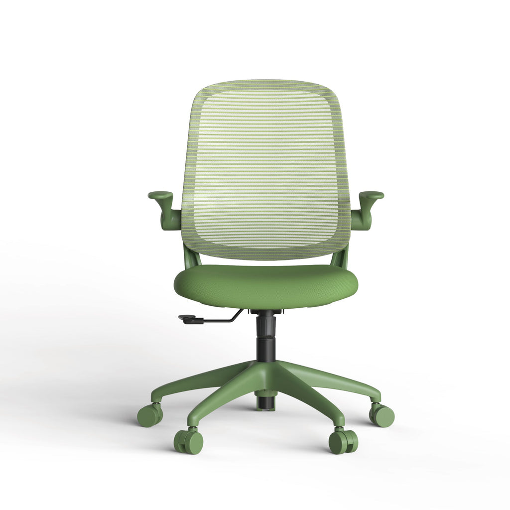 Ergonomic Office Chair Mesh High-Back Green 350 LB Flip-Up Arms Swivel