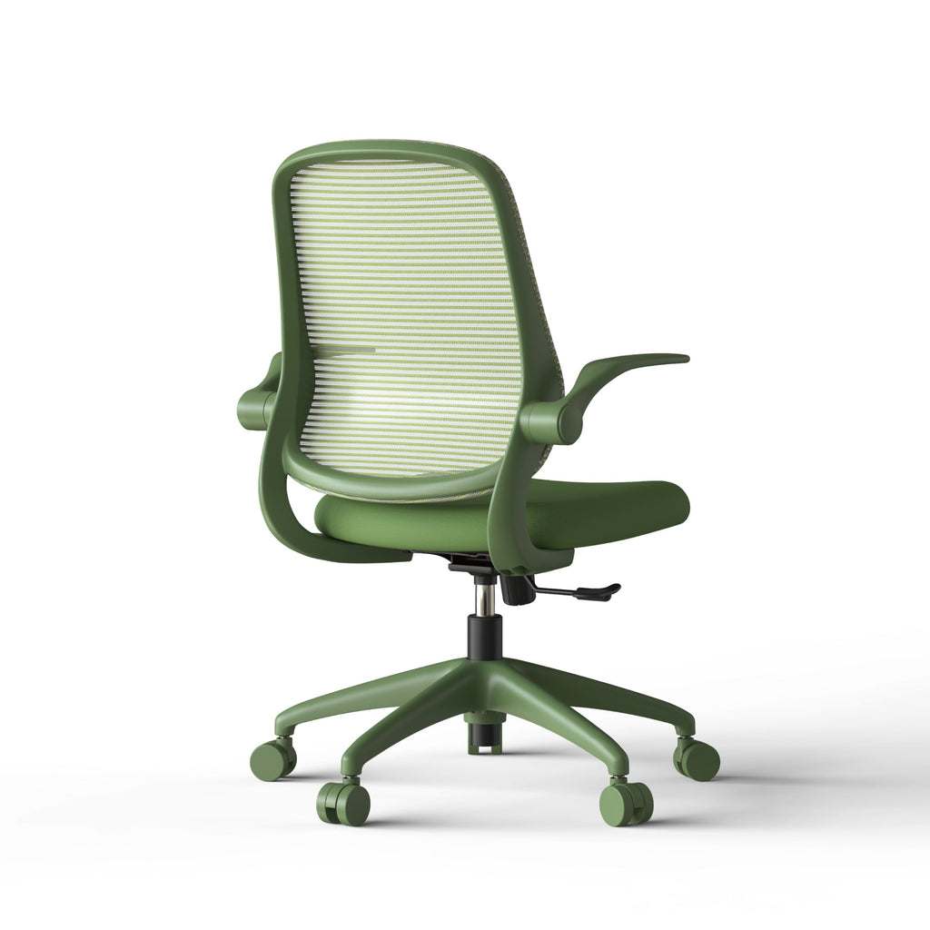 Ergonomic Office Chair Mesh High-Back Green 350 LB Flip-Up Arms Swivel