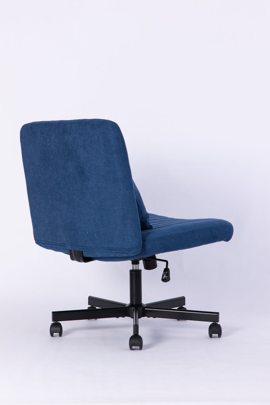 Swivel Office Chair Linen Blue Criss Cross Memory Foam 360 Degree 25.2 In