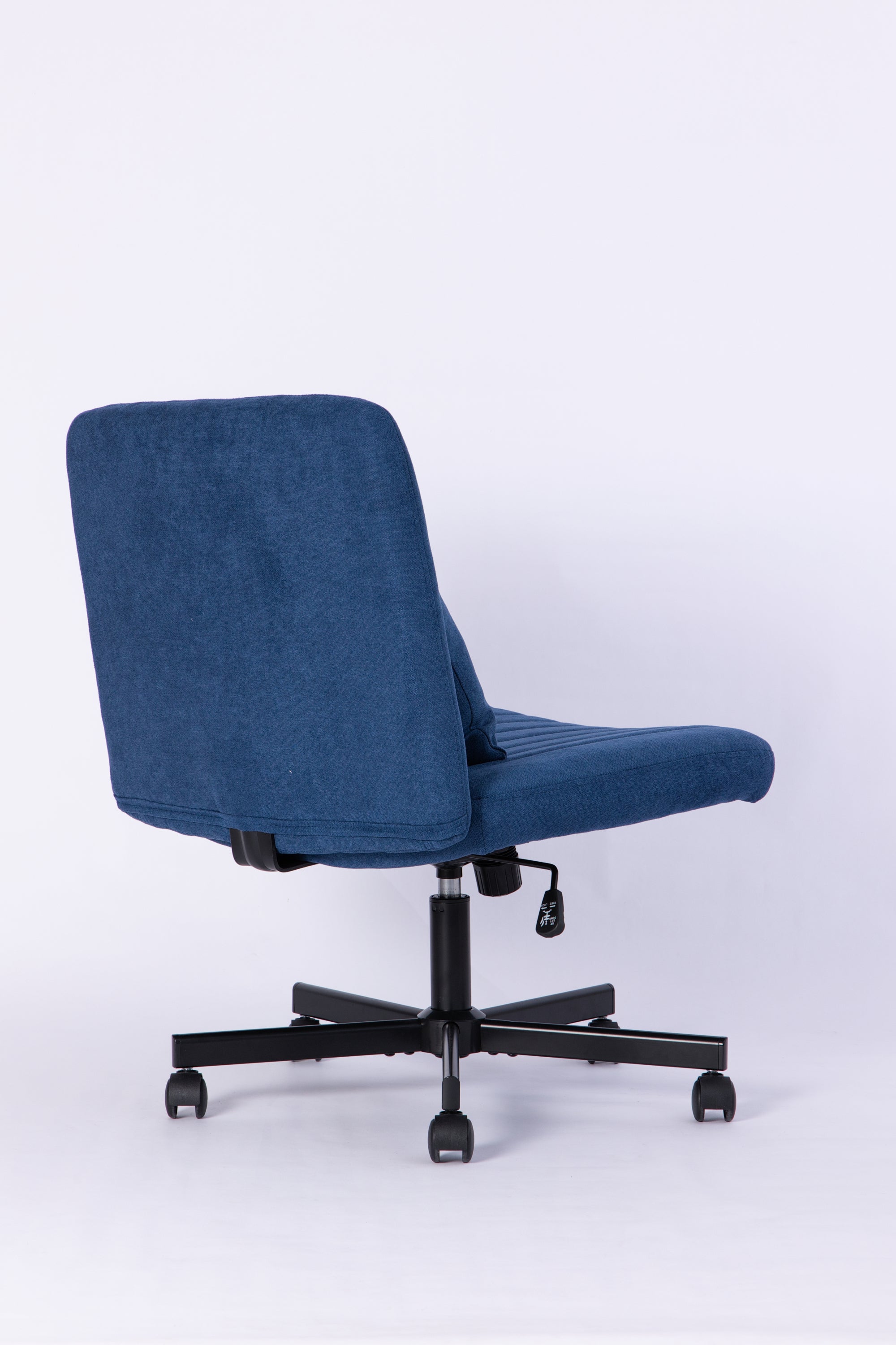 Swivel Office Chair Linen Blue Criss Cross Memory Foam 360 Degree 25.2 In