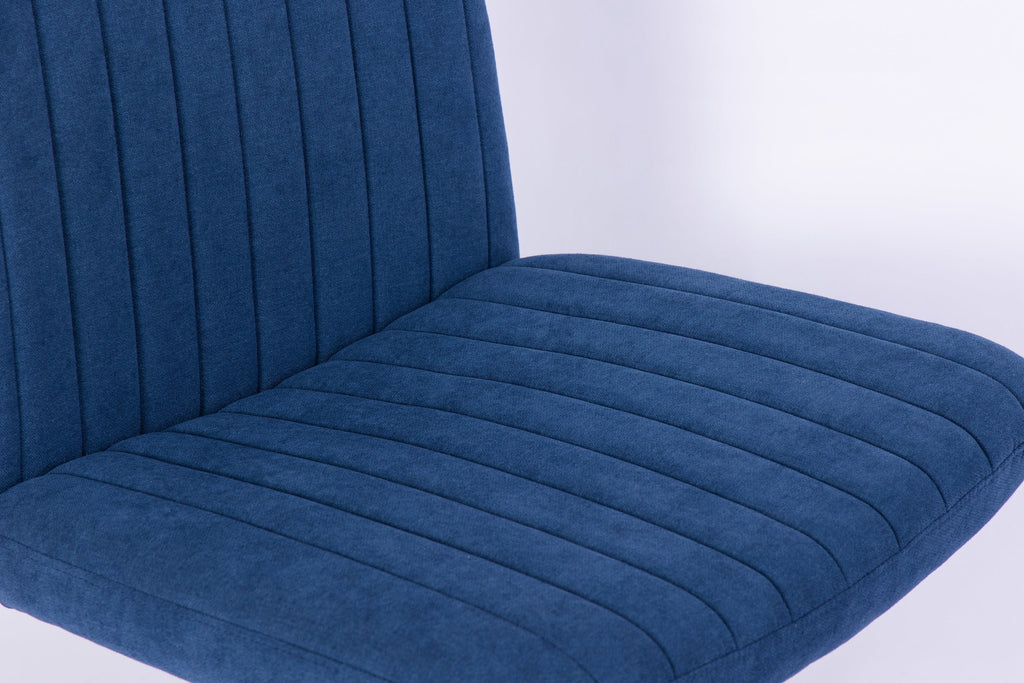 Swivel Office Chair Linen Blue Criss Cross Memory Foam 360 Degree 25.2 In