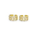 Thick Gold CZ Cuban Link Adjustable Ring, Sku#LK870