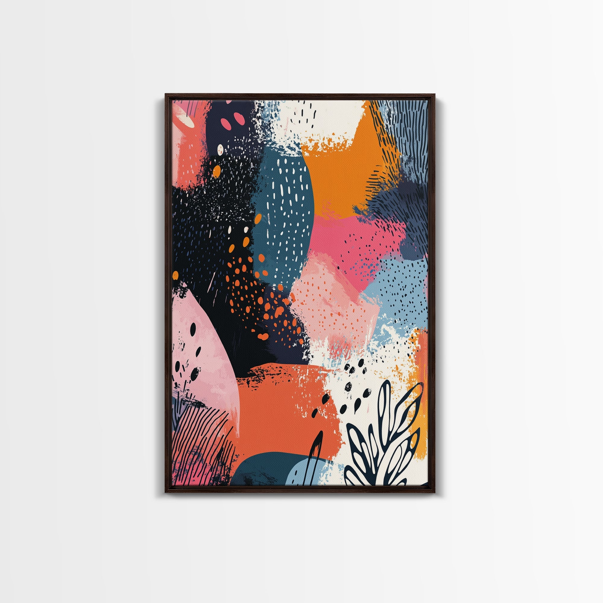 NuevArt Framed Canvas Print - Retro 90s Mall Style Wall Art - Shopping Mall Art - Colorful Home Decor For Living Room - Preppy Decor