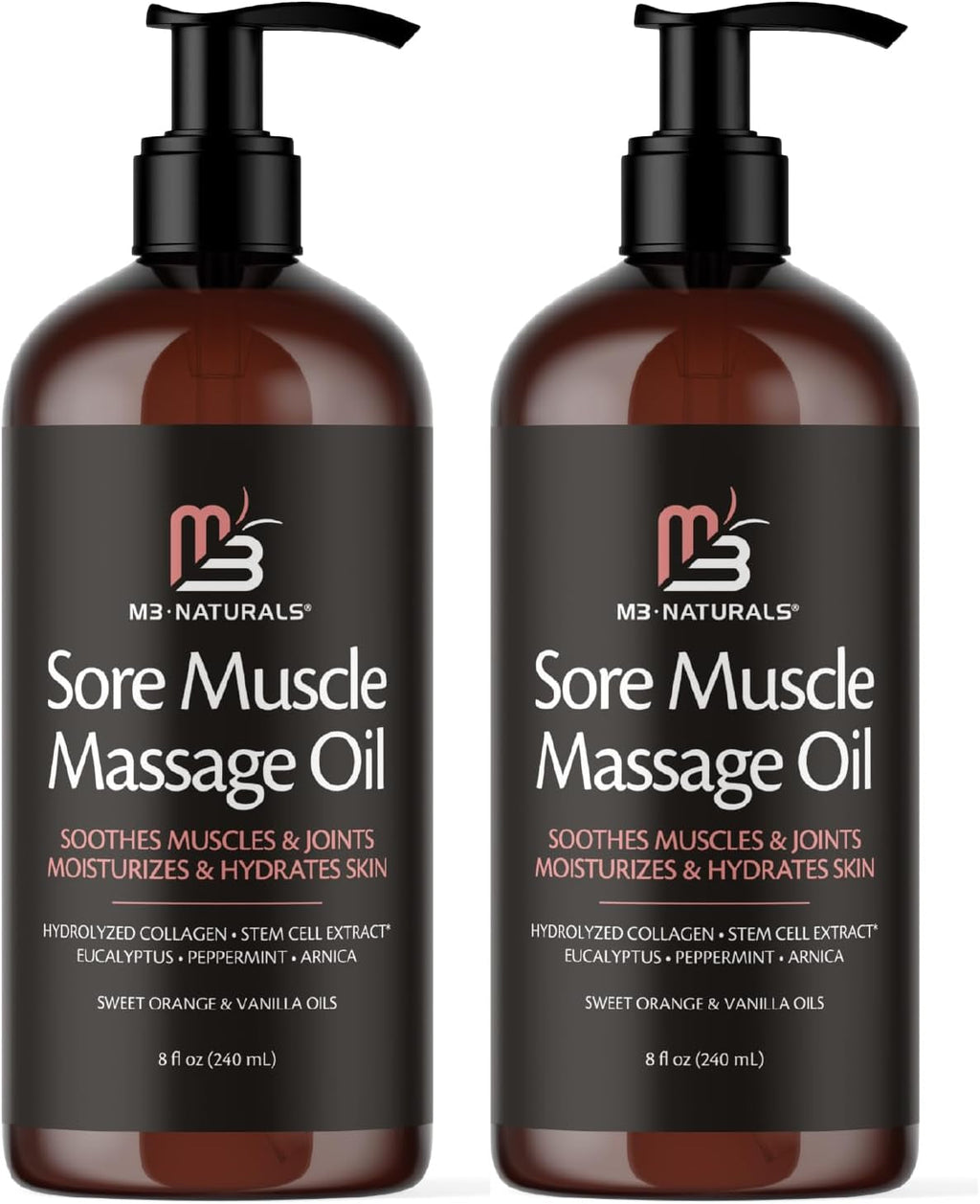 Firming Body Massage Oil with Collagen & Stem Cell – Helps Smooth the Appearance of Cellulite & Improve Skin Texture – Refreshing Aromatherapy Body Oil for Legs & Full Body – 16 Fl Oz