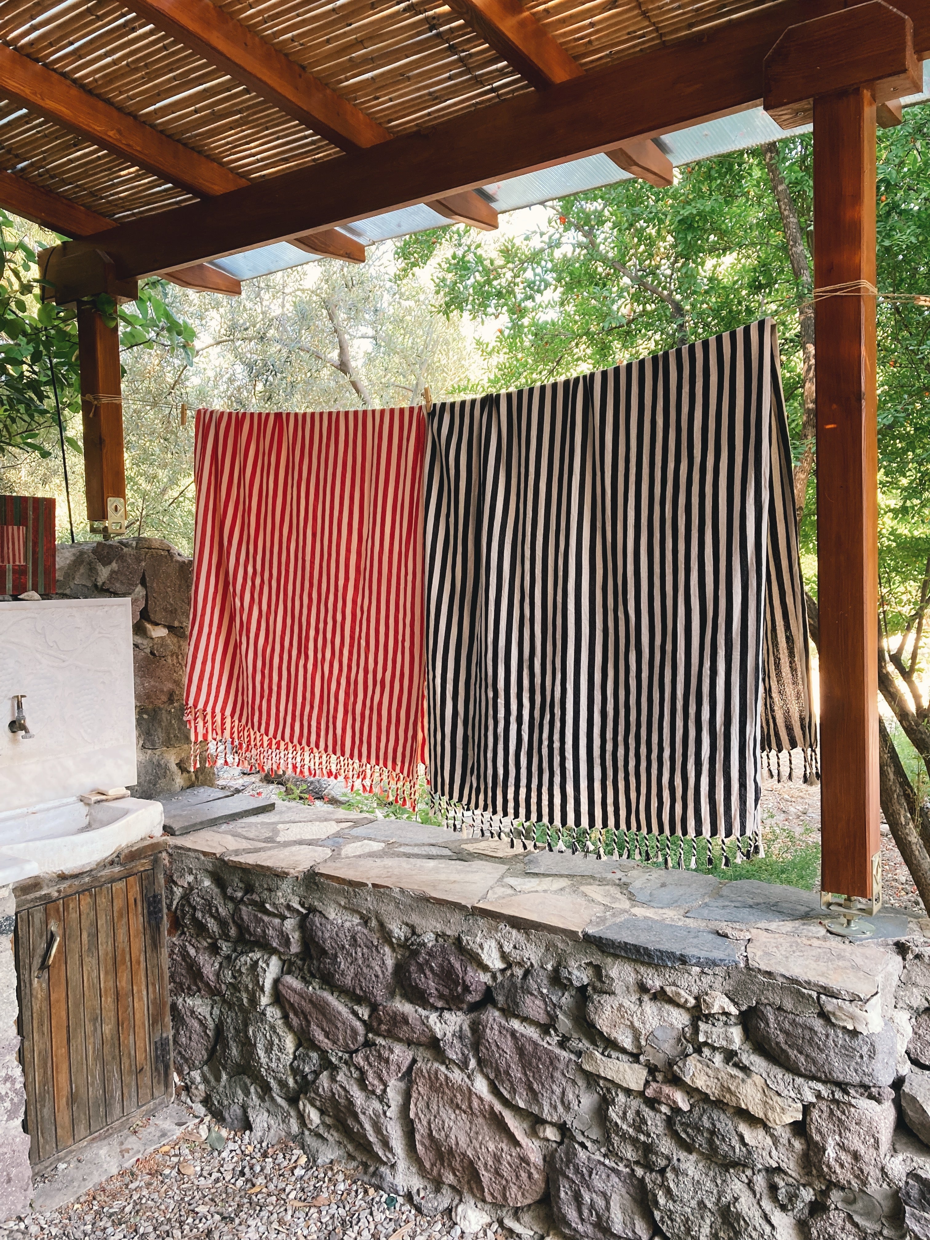 Girit Red Cotton Linen Towel