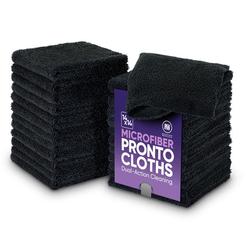 Pronto Cloth Hybrid Microfiber | New 2-In-1 Dual-Sided Scrub & Polish Towel | Scratch-Free & Reusable Professional Grade 14X14 Cloth for Auto, Kitchen & Home Cleaning