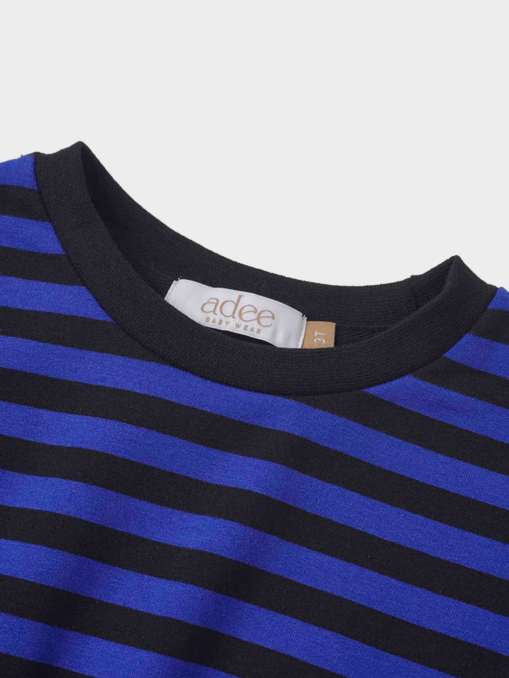 Striped Drawstring Dress - Blue & Black