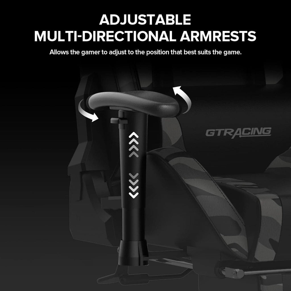 Gaming Chair With Bluetooth Speakers And Footrest Blue
