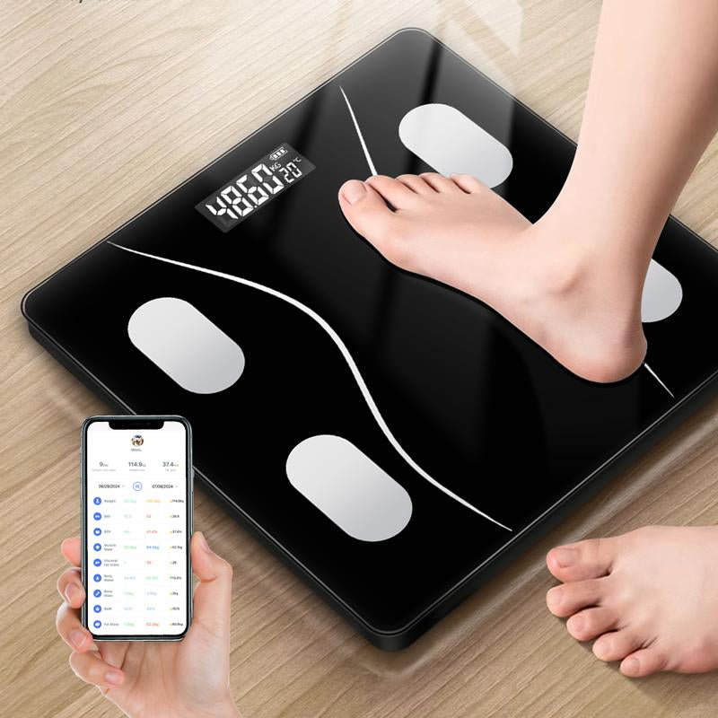Wi-Fi Smart Weighing Scale, Huge 4.3" Screen — Step-On Body Measurements (Track Weight, BMI, Fat/Fit Goals)