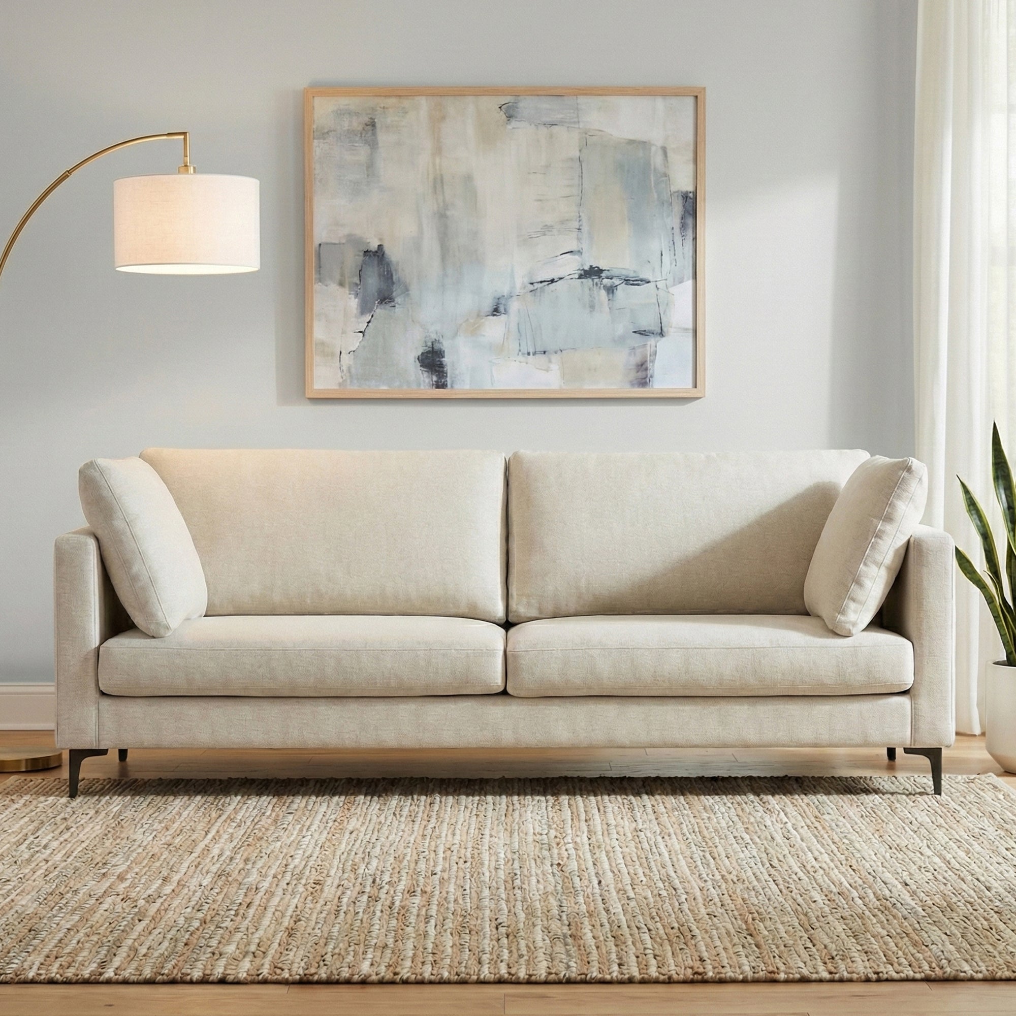 Ava 90 Inch Mid Century Sofa