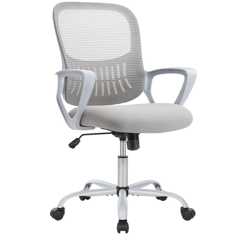 【Deal】Sweetfurniture Office Chair, Desk Chair, Ergonomic Home Office Desk Chairs, Computer Chair with Comfortable Armrests, Mid-Back Task