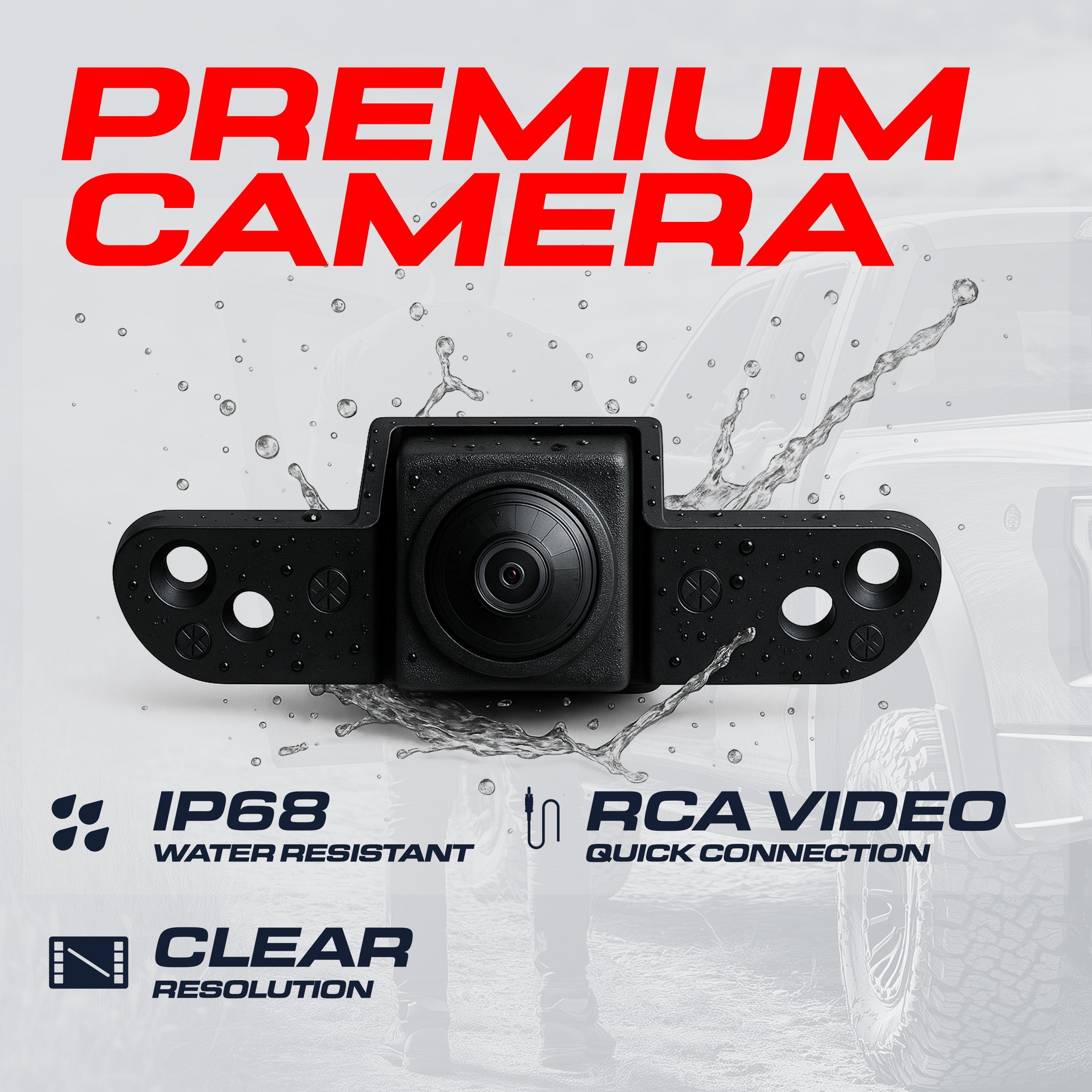 Ford F150 F250 F350 F450 F550 (1997-2007) Black Replacement Tailgate Handle with Backup Camera