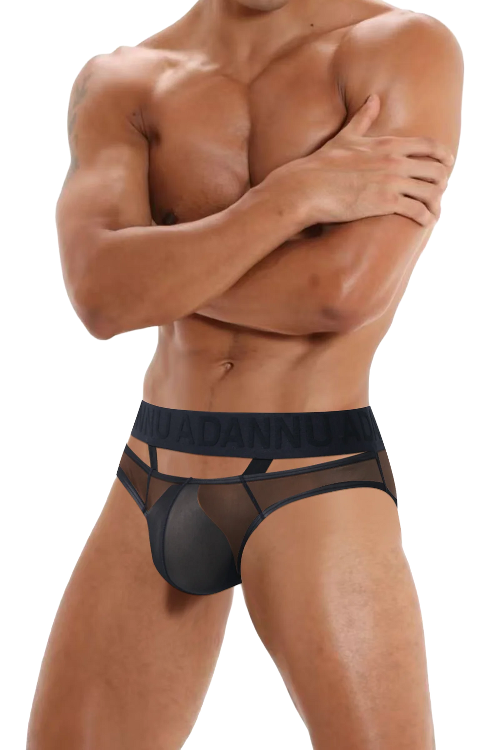 Men’s Sexy Sheer Thong with Ring & Strap Design