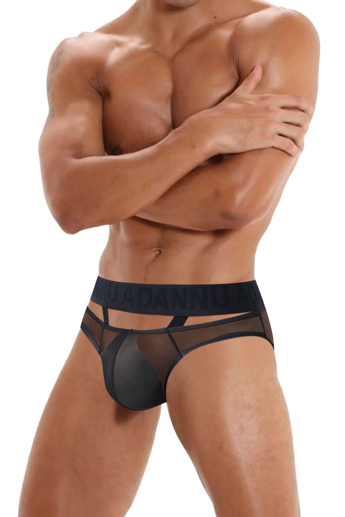 Men’s Sexy Sheer Thong with Ring & Strap Design