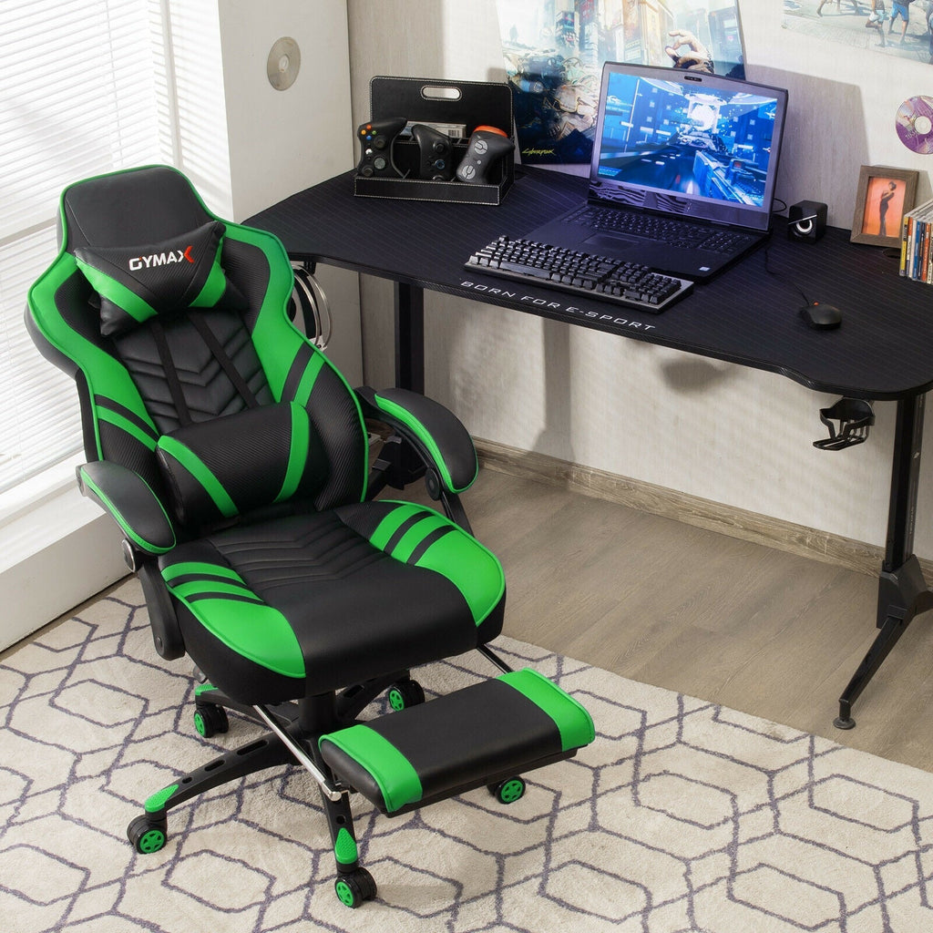 Adjustable Gaming Chair with Footrest