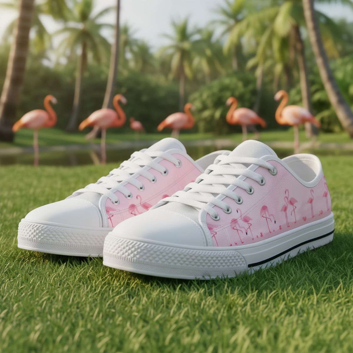 Pink Flamingo Low Top Shoes