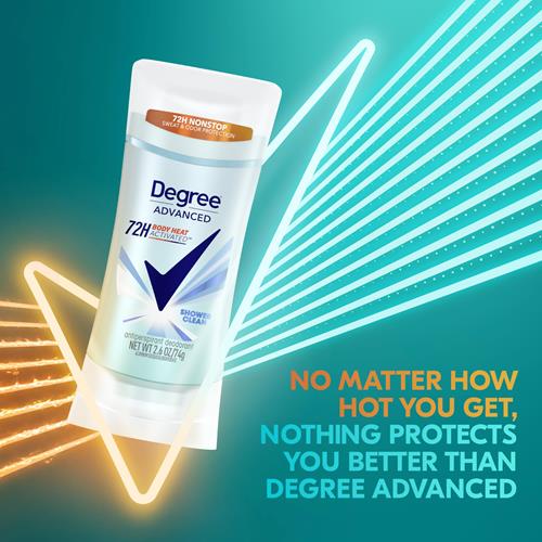 Degree Antiperspirant Deodorant Shower Clean Twin Pack 72-Hour Sweat & Odor Protection Antiperspirant For Women With Body Heat Activated Technology 2.6 Oz
