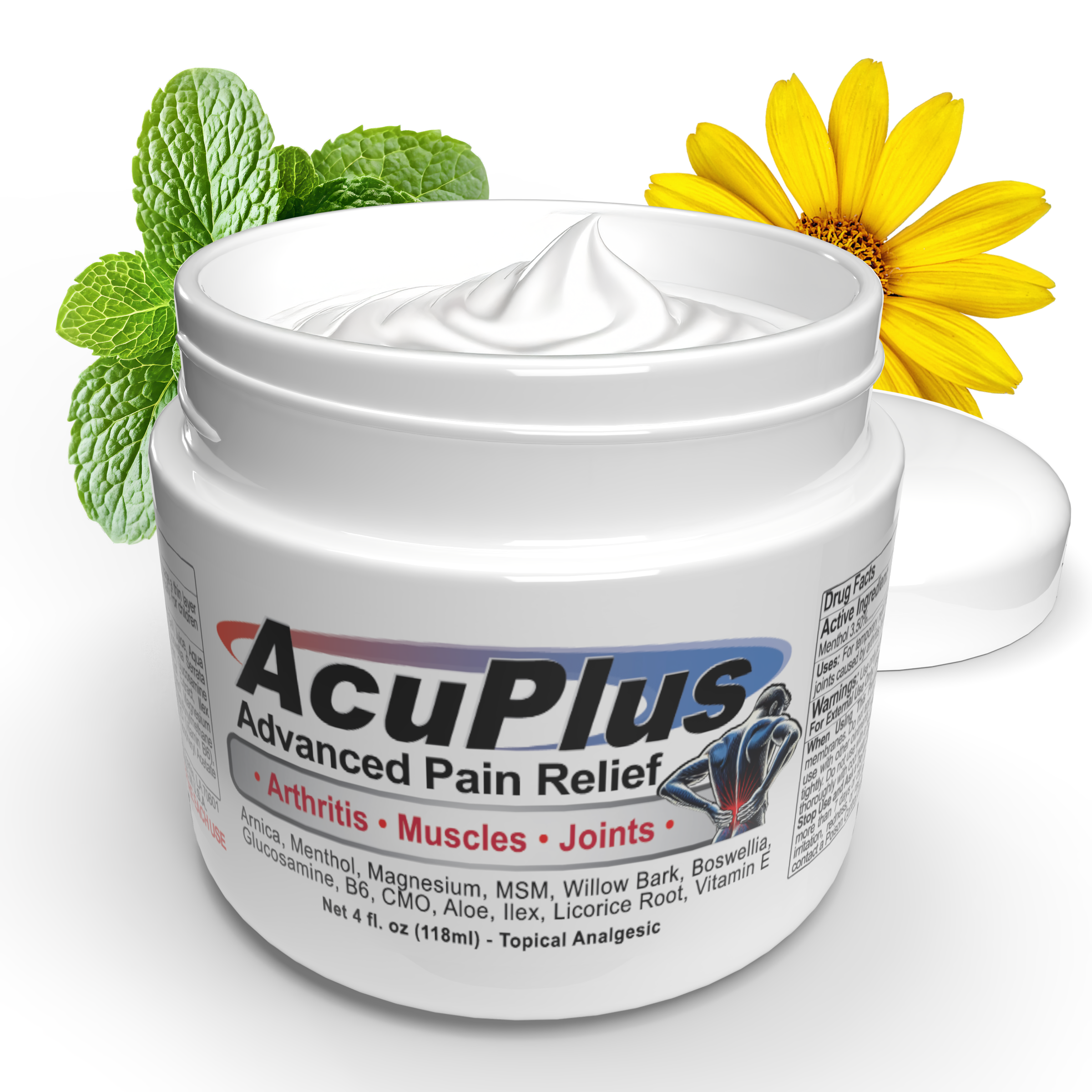 AcuPlus Pain Relief Combo – 3 oz. Roll-On + 4 oz. Cream