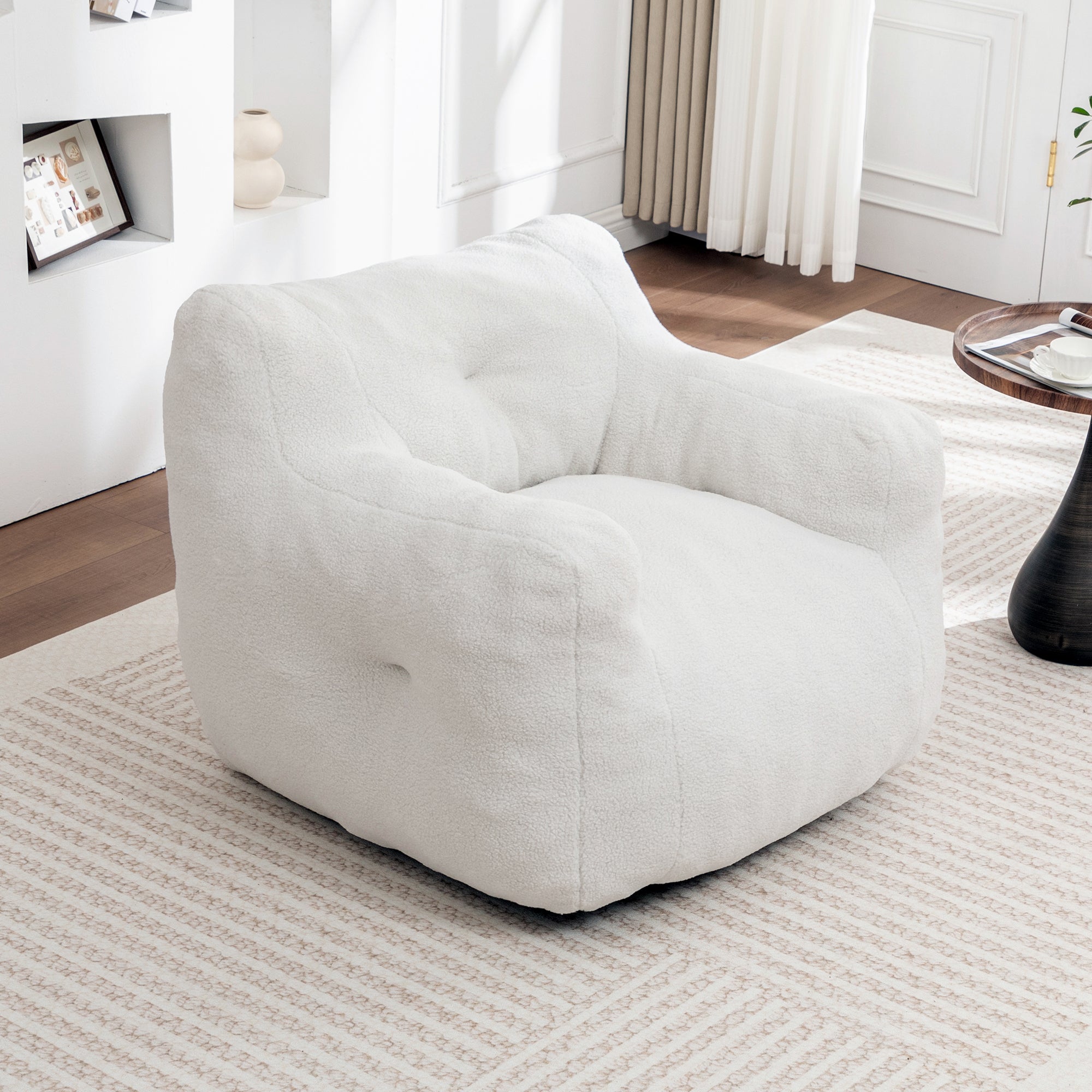 Bean Bag Chair, Bean Bag Sofa Chair with Armrests Stuffed High-Density Foam, Lazy Sofa Comfy Chairs BeanBag Chair for Adults in Living Room,Bedroom Reading