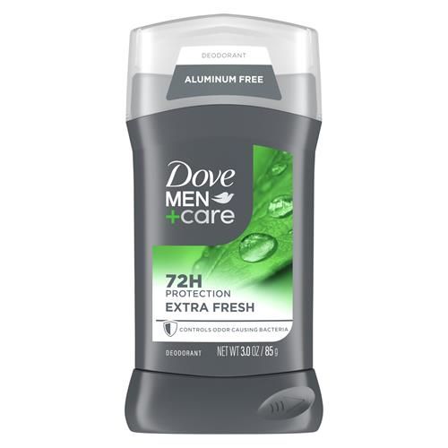 Dove Men+Care Deodorant Stick For Men Aluminum Free Extra Fresh 72-Hour Odor Protection Mens Deodorant With 1/4 Moisturizing Cream 3 Oz
