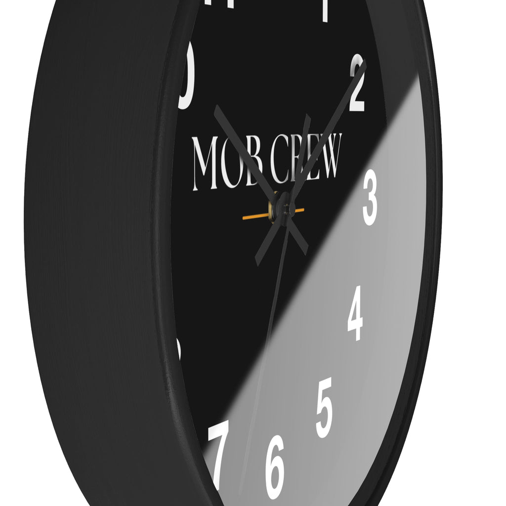Mob Crew Black Wall Clock — Minimalist Modern Office Clock