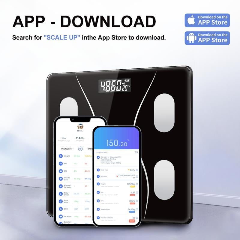 Wi-Fi Smart Weighing Scale, Huge 4.3" Screen — Step-On Body Measurements (Track Weight, BMI, Fat/Fit Goals)